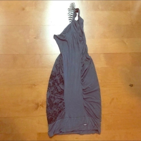 Guess Dark grey one-shoulder Mini Dress Size XS - Picture 1 of 5
